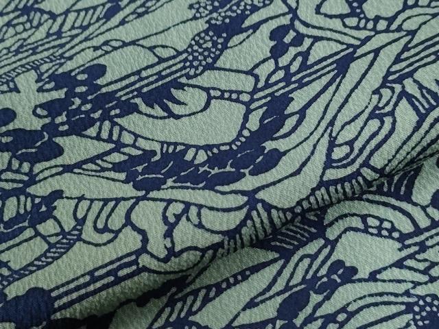 平和屋着物●上質な小紋 藍 風景文 正絹 逸品 CABI2966yc