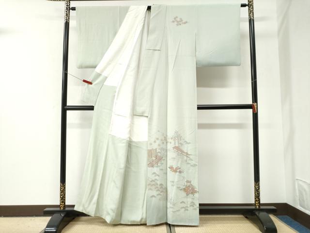 平和屋着物●中国三大刺繍 スワトウ刺繍 総刺繍 訪問着 枯山水 雲取り籬草花文 正絹 逸品 CABI2969yc