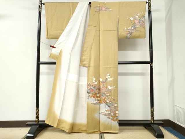 平和屋着物●訪問着 雲取り渡り橋吉祥花文 暈し染め 金彩 正絹 逸品 CABI2971yc