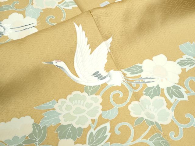 平和屋着物●訪問着 刺繍 飛鶴花唐草文 正絹 逸品 未使用 CABI2972yc