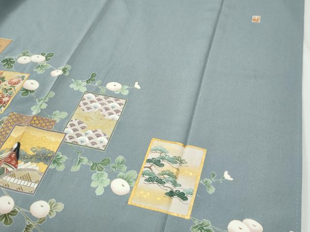 平和屋着物●豪華色留袖 作家物 駒刺繍 色紙重ね万寿菊人物文 金彩 正絹 逸品 未使用 CABI2973yc