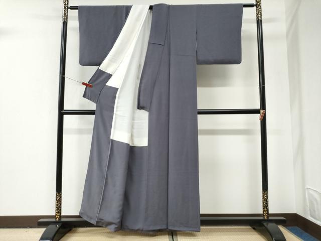 平和屋着物●上質な色無地 藤煤竹色 鬼しぼ縮緬 正絹 逸品 CABI2978yc