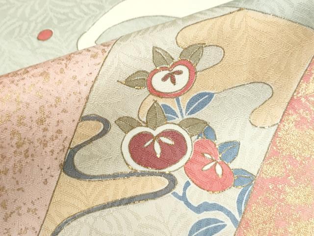 平和屋着物●訪問着 駒刺繍 立波草花文 金彩 正絹 逸品 CABI2981yc