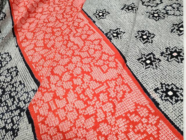 平和屋着物●訪問着 総絞り 舞花文 黒地 正絹 逸品 CABI2985yc
