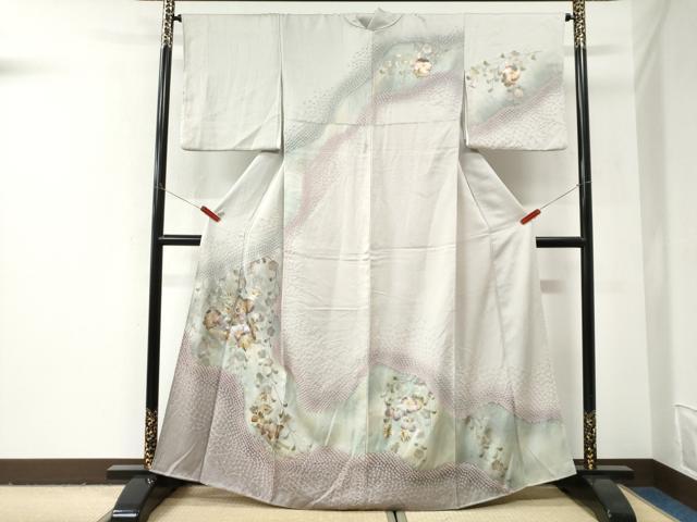 平和屋着物●訪問着 辻が花 絞り 暈し染め 金銀彩 正絹 逸品 CABI2986yc