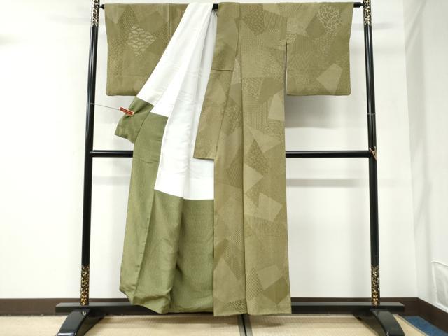 平和屋着物●江戸小紋 寺山存男 切嵌花唐草文 正絹 逸品 CABI2992yc