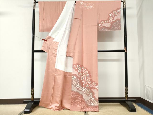 平和屋着物●訪問着 絞り 舞花文 正絹 逸品 未使用 CABI2994yc