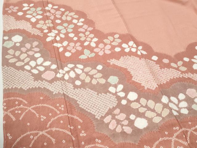 平和屋着物●訪問着 絞り 舞花文 正絹 逸品 未使用 CABI2994yc