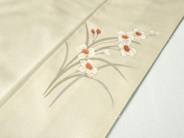平和屋着物●訪問着 駒刺繍 牡丹花文 暈し染め 金銀彩 ロング丈 正絹 逸品 CABI2996yc