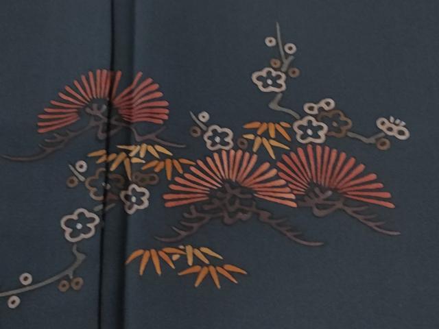 平和屋着物●訪問着 竜田川松竹梅橘文 正絹 逸品 CABI3003yc