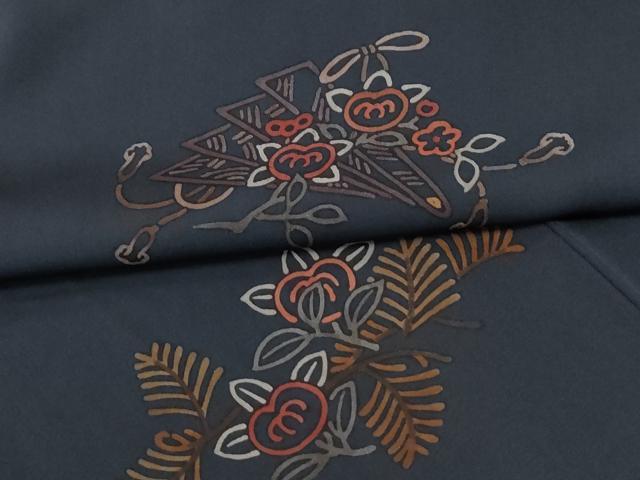 平和屋着物●訪問着 竜田川松竹梅橘文 正絹 逸品 CABI3003yc