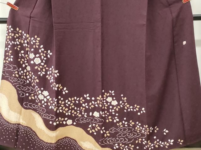 平和屋着物●訪問着 作家物 絞り 刺繍 流水舞花文 金彩 正絹 逸品 CABI3007yc