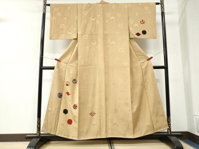 平和屋着物●訪問着 地紋起こし 雪輪松皮菱花丸文 金彩 正絹 逸品 CABI3008yc