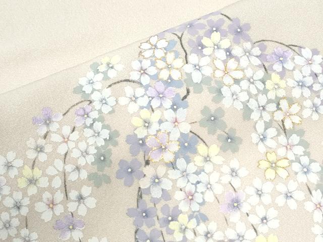 平和屋着物●訪問着 刺繍 枝垂れ花文 暈し染め 金彩 やまと誂製 正絹 逸品 CABI3010yc