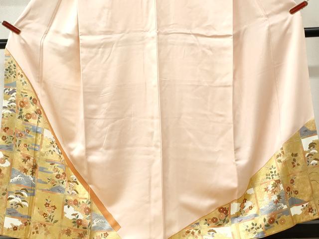 平和屋着物●豪華色留袖 駒刺繍 竜田川草花文 金彩 正絹 逸品 CABI3015yc