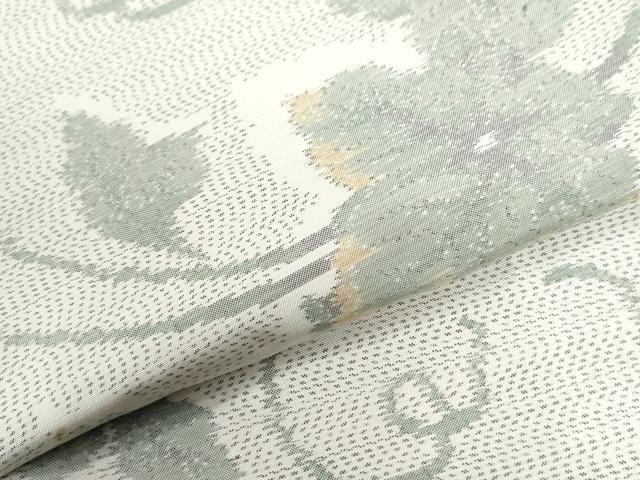 平和屋着物●本場大島紬 白大島 唐草文 正絹 逸品 CABI3019yc