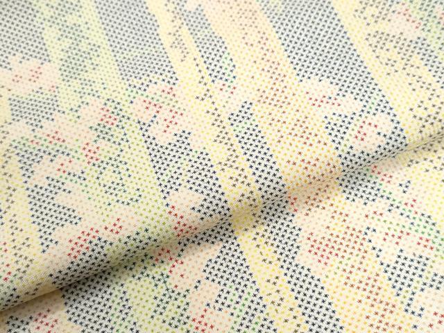 平和屋着物●本場大島紬 白大島 7マルキ 枝花文 正絹 逸品 CABI3021yc
