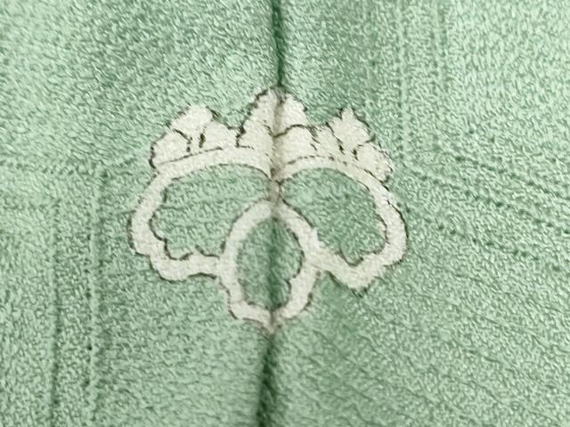 平和屋着物●上質な色無地 吉祥草花地紋 薄萌葱色 正絹 逸品 CABI3026yc