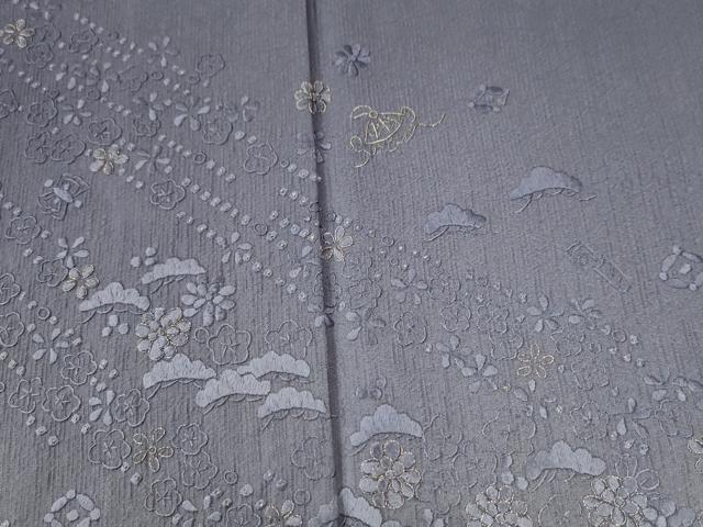 平和屋着物●訪問着 総刺繍 宝尽くし花松文 暈し染め 金糸 正絹 逸品 未使用 CABI3034yc