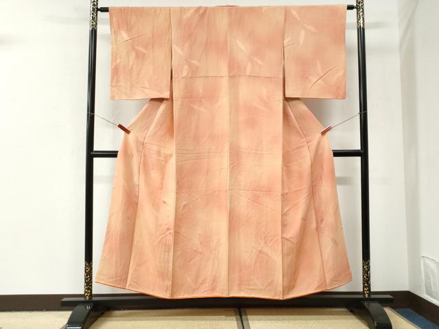 平和屋着物●上質な小紋 地紋起こし 枝葉文 暈し染め 正絹 逸品 CABI3040yc