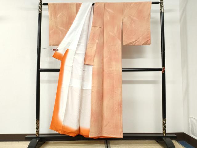 平和屋着物●上質な小紋 地紋起こし 枝葉文 暈し染め 正絹 逸品 CABI3040yc