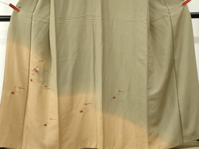 平和屋着物●訪問着 総刺繍 吹き寄せ花文 暈し染め 正絹 逸品 CABI3046yc