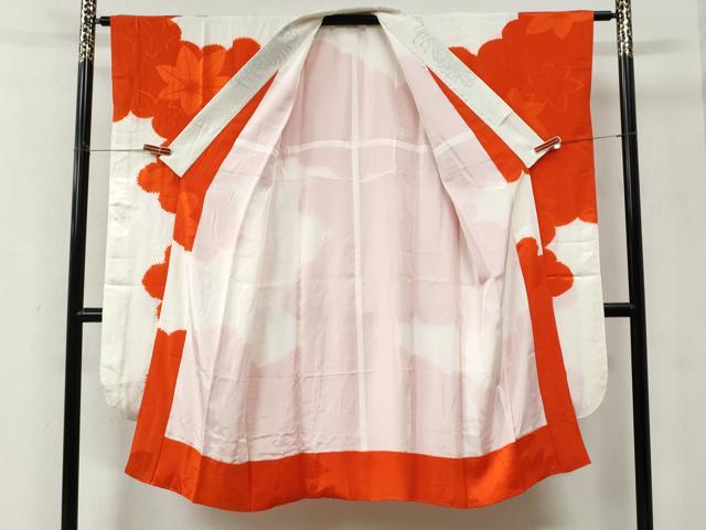 平和屋着物●振袖用長襦袢 袷 楓地紋 正絹 逸品 CABI3048yc