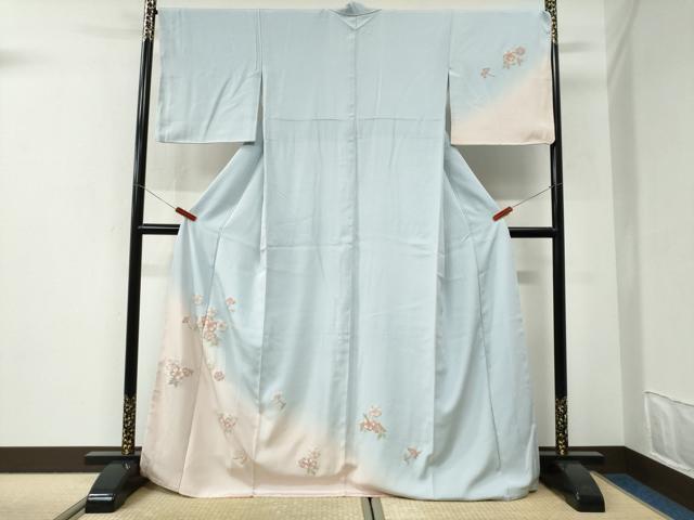 平和屋着物●中国三大刺繍 総相良刺繍 訪問着 舞花文 暈し染め 金糸 正絹 逸品 CABI3051yc