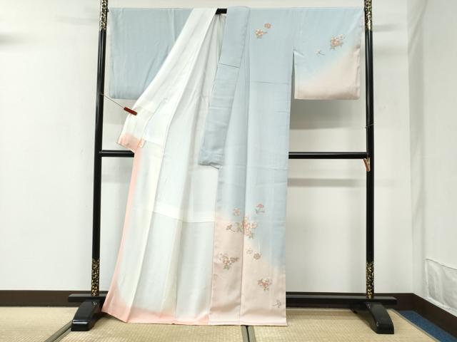 平和屋着物●中国三大刺繍 総相良刺繍 訪問着 舞花文 暈し染め 金糸 正絹 逸品 CABI3051yc
