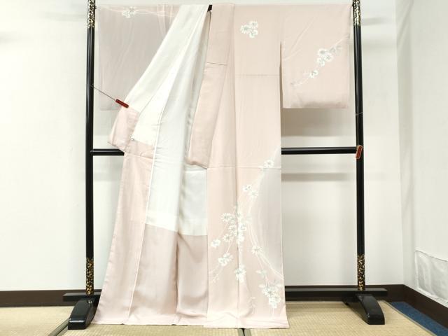 平和屋着物●訪問着 枝花文 暈し染め ロング丈 正絹 逸品 CABI3059yc