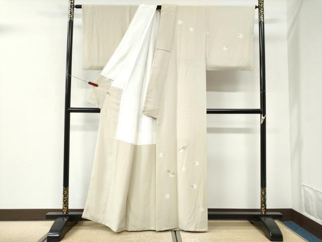 平和屋着物●訪問着 総刺繍 竹屋町刺繍 束ね熨斗舞花文 蛍暈し 正絹 逸品 CABI3061yc