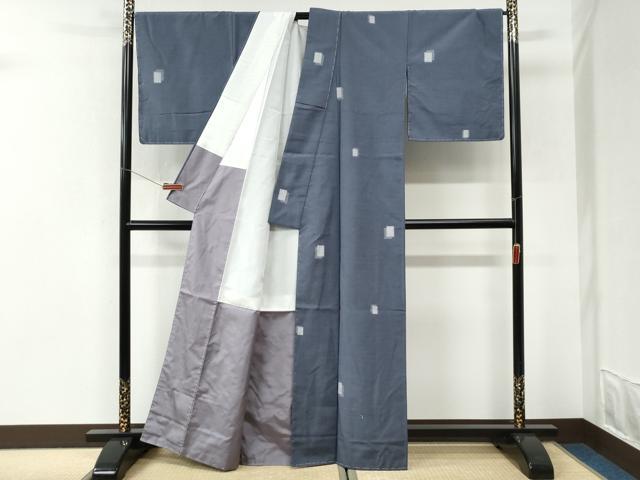 平和屋着物●上質な紬 色紙重ね文 正絹 逸品 未使用 CABI3064yc