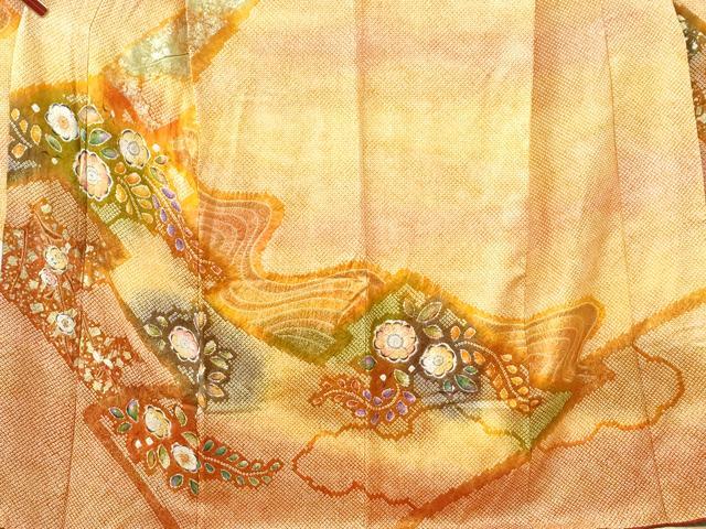 平和屋着物●豪華振袖 総絞り 辻が花 暈し染め 金彩 正絹 逸品 CABI3066yc