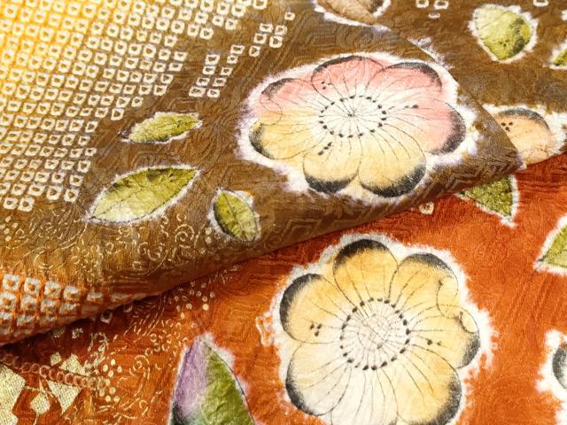 平和屋着物●豪華振袖 総絞り 辻が花 暈し染め 金彩 正絹 逸品 CABI3066yc