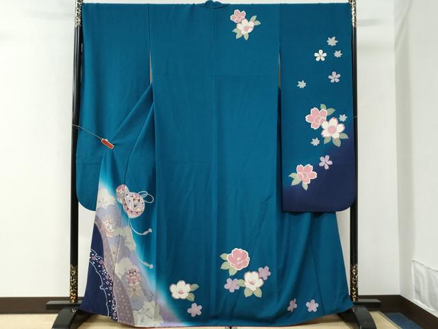 平和屋着物●豪華振袖 毬舞桜文 暈し染め 金彩 正絹 逸品 CABI3067yc