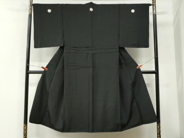 平和屋着物●男性 黒紋付 正絹 逸品 CABI3082yc