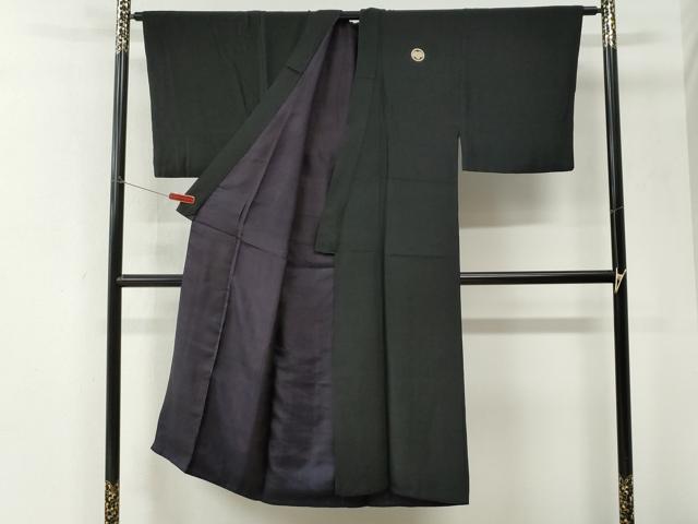 平和屋着物●男性 黒紋付 正絹 逸品 CABI3083yc