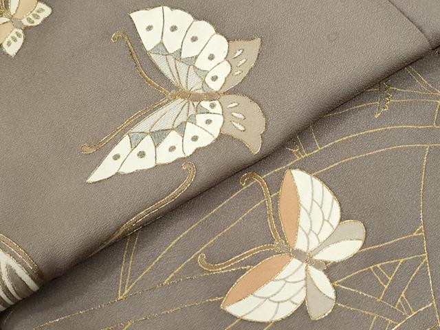 平和屋着物●訪問着 刺繍 舞蝶文 金糸 正絹 逸品 CABI3086yc