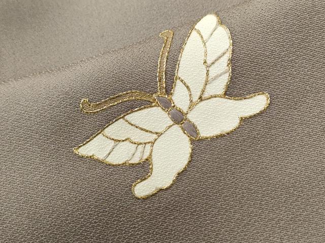 平和屋着物●訪問着 刺繍 舞蝶文 金糸 正絹 逸品 CABI3086yc