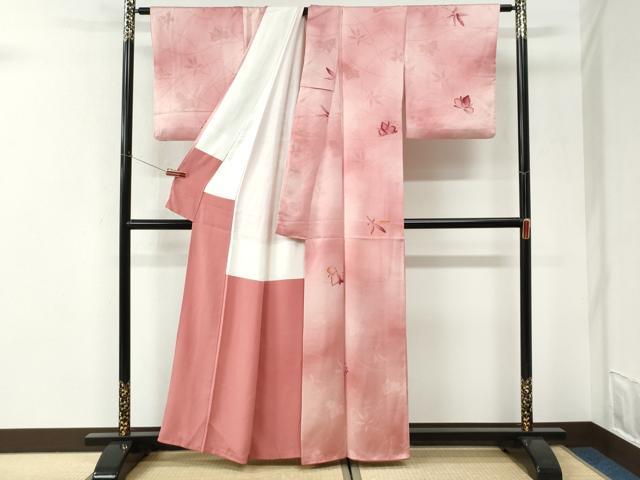 平和屋着物●上質な小紋 地紋起こし 舞花文 暈し染め 正絹 逸品 CABI3088yc
