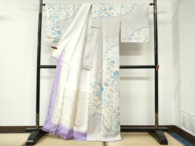 平和屋着物●訪問着 絞り 吉祥花文 正絹 逸品 CABI3089yc