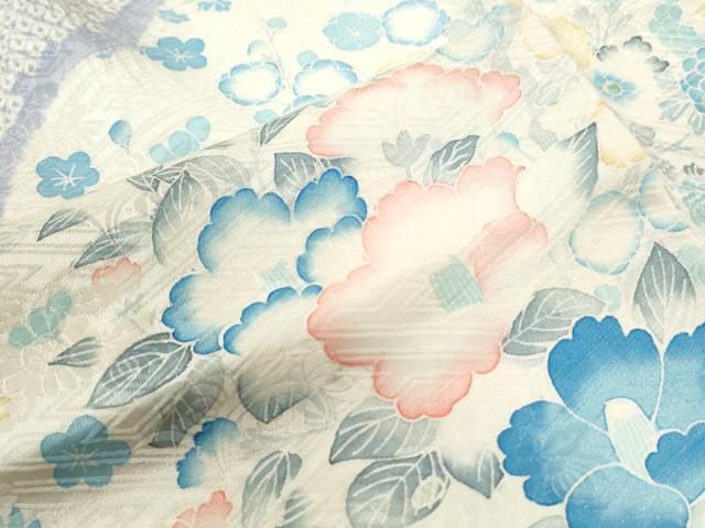 平和屋着物●訪問着 絞り 吉祥花文 正絹 逸品 CABI3089yc
