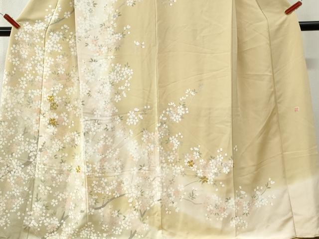 平和屋着物●訪問着 作家物 駒刺繍 枝桜文 暈し染め さが美扱い 正絹 逸品 CABI3095yc