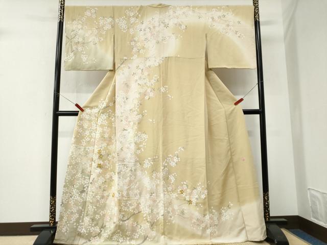 平和屋着物●訪問着 作家物 駒刺繍 枝桜文 暈し染め さが美扱い 正絹 逸品 CABI3095yc