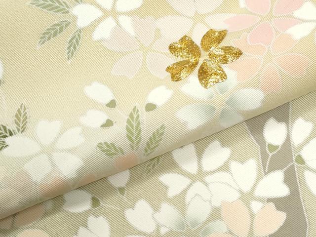 平和屋着物●訪問着 作家物 駒刺繍 枝桜文 暈し染め さが美扱い 正絹 逸品 CABI3095yc