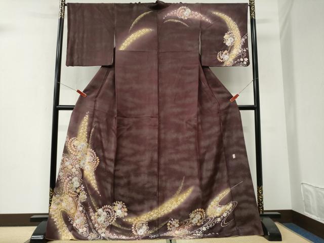 平和屋着物●越後十日町の一流染匠 桐屋・翠山工房 徳永憲峯 訪問着 辻が花 絞り 暈し染め 銀通し地 ロング丈 正絹 逸品 CABI3096yc