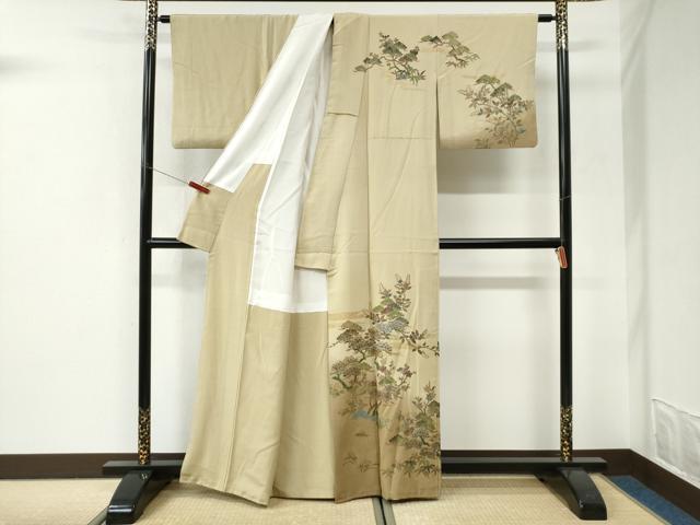 平和屋着物●訪問着 霞松竹梅花文 暈し染め ラメ糸 金彩 正絹 逸品 CABI3097yc