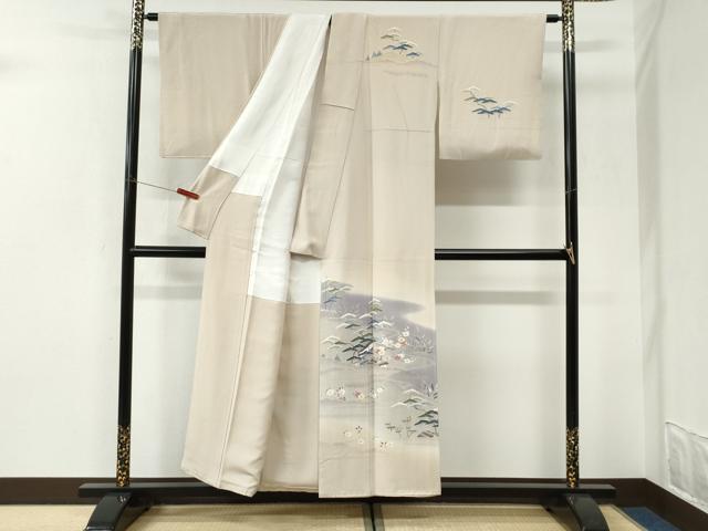 平和屋着物●京友禅の人間国宝 上野為二 訪問着 松竹梅風景文 暈し染め 正絹 逸品 CABI3102yc