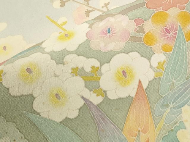 平和屋着物●本加賀友禅作家 百貫華峰 色留袖 枝花文 暈し染め 正絹 逸品 CABI3107yc