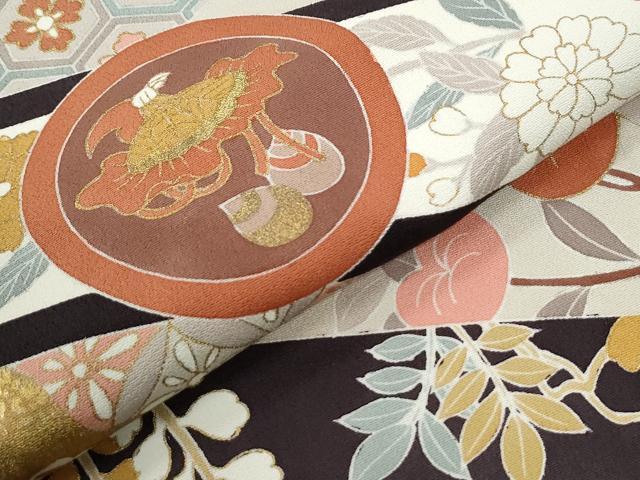 平和屋着物●豪華色留袖 駒刺繍 宝尽くし吉祥花唐草文 金彩 正絹 逸品 未使用 CABI3109yc